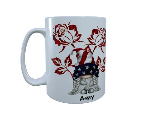 Patriotic Gnome Ceramic Mug, American Gnome, Gonk Coffee Mug